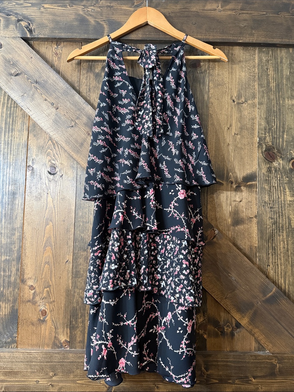 WHITE HOUSE BLACK MARKET Halter Tiered Dress - Picture 3 of 8